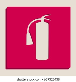 Fire extinguisher sign. Vector. Grayscale version of Popart-style icon.