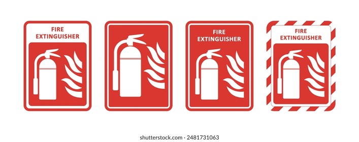 Ilustración vectorial de signo de extintor de incendios