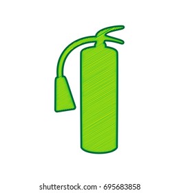 Fire extinguisher sign. Vector. Lemon scribble icon on white background. Isolated