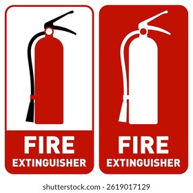 Fire extinguisher signage showing safety equipment for emergency response in public spaces