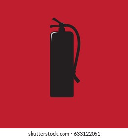 Fire extinguisher signs black icon vector illustration
