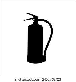 Fire extinguisher silhouette isolated on white background. Extinguisher icon vector illustration.