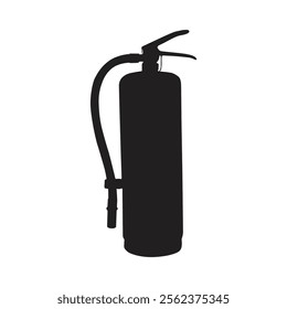 Fire extinguisher silhouette isolated on white background. Vector illustration.