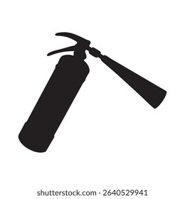 Fire extinguisher silhouette vector icon isolated on white background