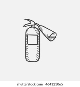 Fire extinguisher sketch icon for web, mobile and infographics. Hand drawn vector isolated icon.