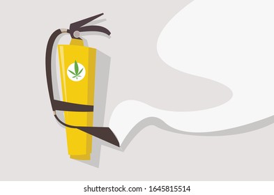 Extintor de incendios con humo de marihuana.