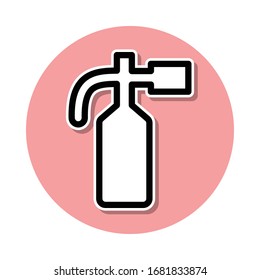 Fire extinguisher sticker icon. Simple thin line, outline vector of web icons for ui and ux, website or mobile application
