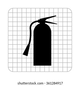 fire extinguisher symbol sign  - black vector icon