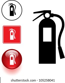 fire extinguisher symbol sign and button