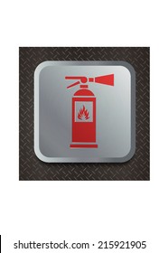fire extinguisher symbol sign and button