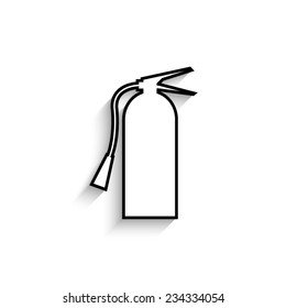 fire extinguisher symbol sign - vector icon with shadow