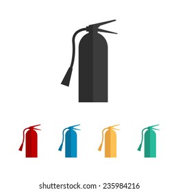 fire extinguisher symbol sign - vector icon, flat design