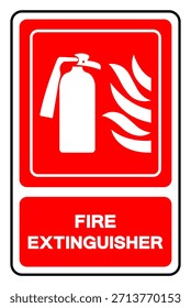 Symbol für Feuerlöscher, Vektorgrafik, einzeln auf weißem Hintergrund, Label .EPS10 