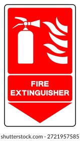Signo Del Símbolo Del Extintor De Incendios, Ilustración vectorial, Aislado En La Etiqueta Del Fondo Blanco. EPS10