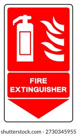 Sinal de símbolo do extintor de incêndio, ilustração vetorial, isolado na etiqueta de fundo branca .EPS10 
