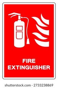 Sinal de símbolo do extintor de incêndio, ilustração vetorial, isolado na etiqueta de fundo branca. EPS10