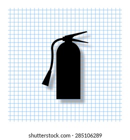fire extinguisher symbol sign - vector icon with shadow