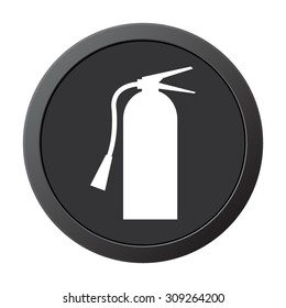 fire extinguisher symbol sign - vector icon, on a grey button