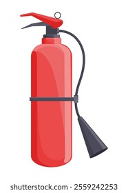 Fire extinguisher tank flat isolated cartoon illustration on white background