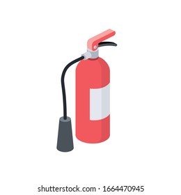 Fire extinguisher. Vector 3d isometric, color web icon, new flat style. Creative illustration design, graphic idea for infographics.