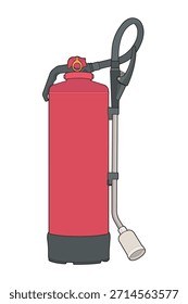 Vector extintor para equipos de seguridad de emergencia, protección contra incendios y prevención de riesgos.
