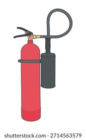 Fire extinguisher vector for emergency safety equipment, fire protection, and hazard prevention.
