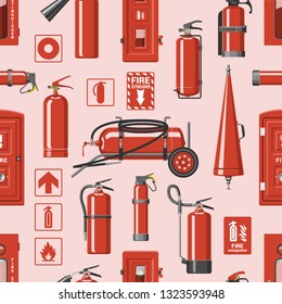 Fire extinguisher vector fire-extinguisher to for safety and protection to extinguish fire illustration set of extinguishing equipment of firefighter isolated on background