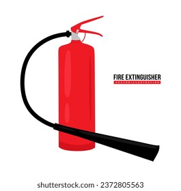 Fire extinguisher vector. Flat illustration of safety and protection tool. Emergency equipment for firefighting. Fire extinguisher isolated on white background. Colorful flat vector illustration