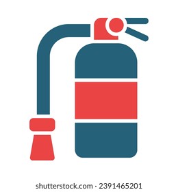Fire Extinguisher Vector Glyph Two Color Icon For Personal And Commercial Use.
