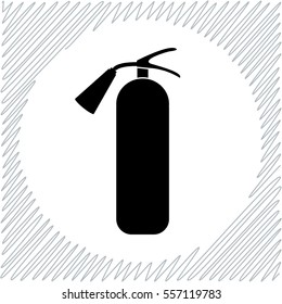Fire extinguisher vector icon - black  illustration