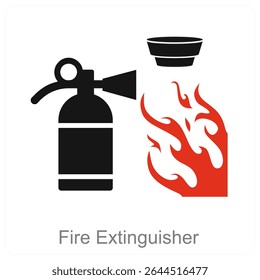 Projeto de conceito de ícone vetorial do Extintor de Fogo