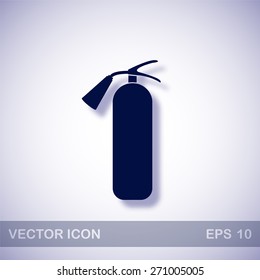 Fire extinguisher vector icon - dark blue illustration with blue shadow