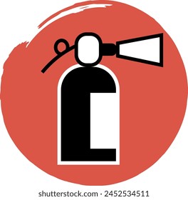 Fire extinguisher vector icon in line art style, illustration, vector.