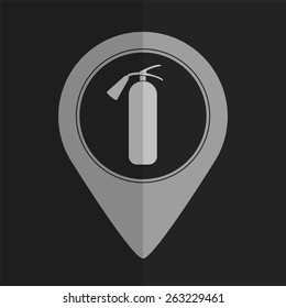 Fire extinguisher vector icon - map pointer. Flat design