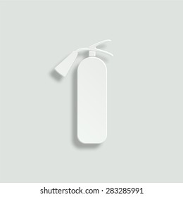 fire extinguisher vector icon - paper illustration