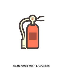 Extintor de incendios o equipo de seguridad diseño de icono vectorial.
