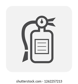 Fire extinguisher vector icon. Security or safety equipment with cylinder bottle tank include powder chemical i.e.carbon dioxide co2 for firefighter rescue in emergency or protection, prevention fire.