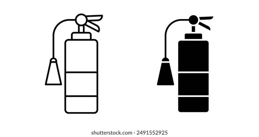 fire extinguisher vector icon set in black color.