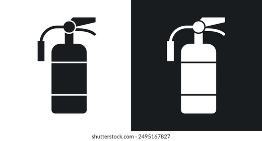 Fire extinguisher vector icon set in solid style.
