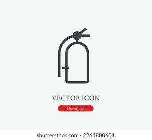 Fire extinguisher vector icon. Symbol in Line Art Style for Design, Presentation, Website or Mobile Apps Elements, Logo. Extinguisher symbol illustration. Pixel vector graphics - Vector