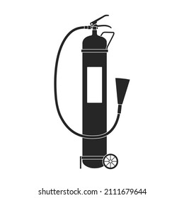 Icono vectorial del extintor de incendios.Icono vectorial negro aislado en extinción de incendios de fondo blanco.