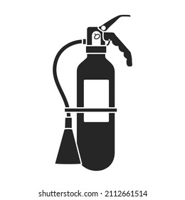 Icono vectorial del extintor de incendios.Icono vectorial negro aislado en extinción de incendios de fondo blanco.