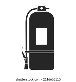 Icono vectorial del extintor de incendios.Icono vectorial negro aislado en extinción de incendios de fondo blanco.