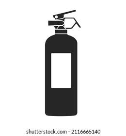 Icono vectorial del extintor de incendios.Icono vectorial negro aislado en extinción de incendios de fondo blanco.