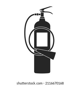 Icono vectorial del extintor de incendios.Icono vectorial negro aislado en extinción de incendios de fondo blanco.