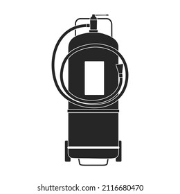 Icono vectorial del extintor de incendios.Icono vectorial negro aislado en extinción de incendios de fondo blanco.