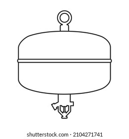 Icono vectorial del extintor de incendios.Icono del vector de contorno aislado en la extinción de incendios de fondo blanco.