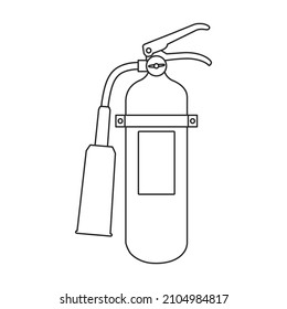 Icono vectorial del extintor de incendios.Icono del vector de contorno aislado en la extinción de incendios de fondo blanco.