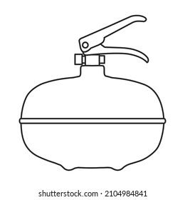 Icono vectorial del extintor de incendios.Icono del vector de contorno aislado en la extinción de incendios de fondo blanco.