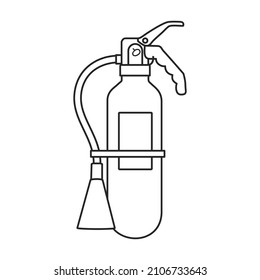 Icono vectorial del extintor de incendios.Icono del vector de contorno aislado en la extinción de incendios de fondo blanco.